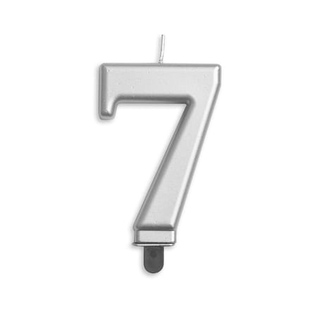 Wefiesta Verjaardagskaars Cijfer 7 Wax 7,8 Cm Zilver