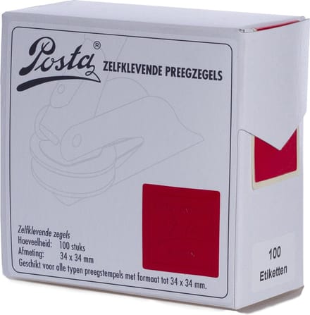 Zegeletiketten | rood | 34x34mm