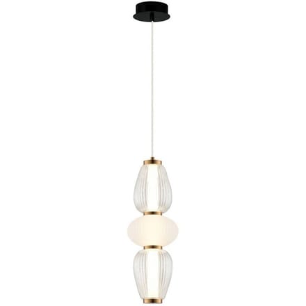 Viokef LED hanglamp Shiny, Ø 16 cm, helder/wit, glas