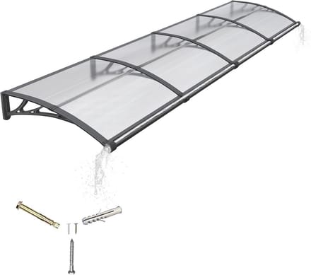 Sterke Polycarbonaat Luifel voor Deur, Raam en Veranda - Met Ingebouwde Regengoot
