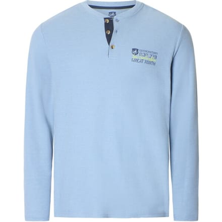 Jan Vanderstorm herren Shirt Met Lange Mouwen - 80/82 - blauw - Plus Size