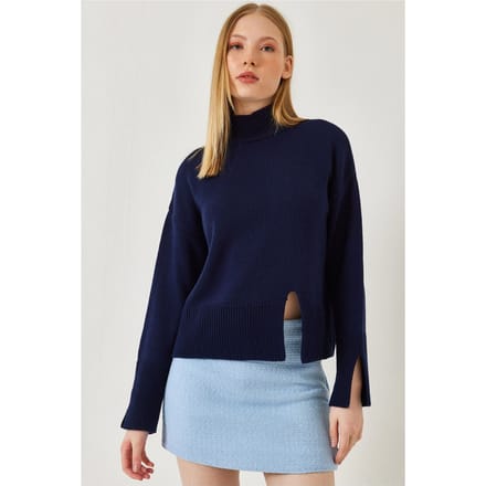 Ontspannen Pas Turtleneck Trui met Splits