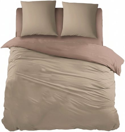 Sleepnight Dekbedovertrek Flanel Double Face Beiges - 200 x 200/220 cm + 2 kussenslopen - [Beige,Taupe]