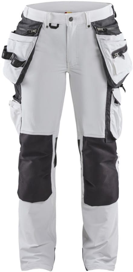 Blaklader Dames schildersbroek 4-weg stretch 7179-1645 - Wit/Donkergrijs - C36
