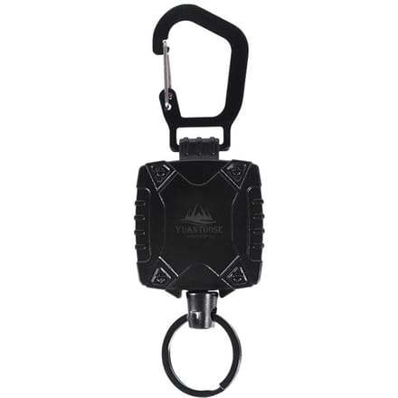 Mousqueton en plastique robuste, porte-clés élastique magnétique rétractable Anti-perte pour l'extérieur noir