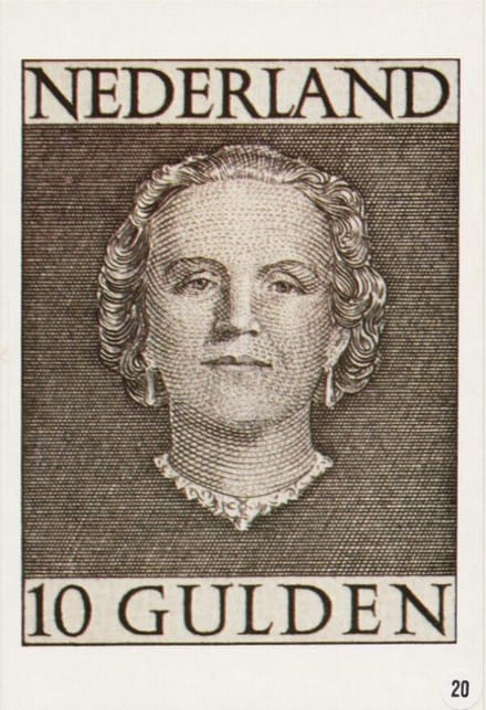 Briefkaart met afbeelding Koningin Juliana postzegel