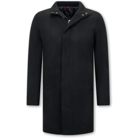 Parka Heren Winterjas - Heren Mantel - Lange Jas Heren - Trenchcoat Heren - Zwart -8758