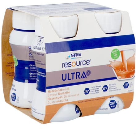 Resource Ultra+ Hazelnootsmaak 4x125 Vloeistof