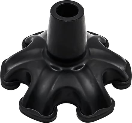 Set van 6 Antislip Wandelstokdoppen Rubber - Universeel voor 19mm Stokken - Zwart