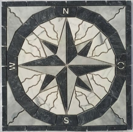 Mozaiek tegel 082 windroos 30 x 30 cm