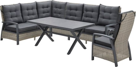 Garden Impressions  Bombini dining loungeset - 5-delig - wicker - bruin/antraciet