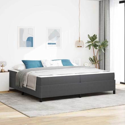 vidaXL - Bedframe - met - matras - Donkergrijs - 200 - x - 200 - cm - Stof