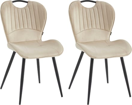 Colenis® - Alico Eetkamerstoel - Set Van 2 - Beige - Velvet - Design