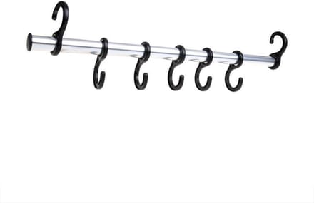 ProPlus Tentkapstok - Aluminium - 7 haken - 42 cm - Zilver/Zwart
