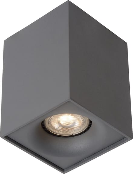 Lucide BENTOO-LED - Plafondspot (Plafondlamp) - LED Dimbaar - GU10 - 1x5W 3000K - Grijs