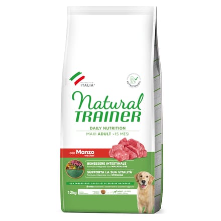 Natural Trainer Adult Maxi met rund - Dubbelpak: 2 x 12 kg