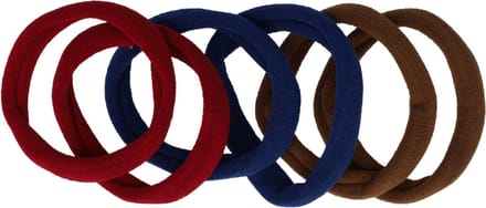 Haarsoires Haarelastieken Basic - Endless - Bruin Blauw Rood – Set van 6 - Eenvoudige Haar Elastieken voor Dagelijks Gebruik
