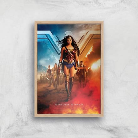 DC Wonder Woman Giclee Art Print - A4 - Wooden Frame