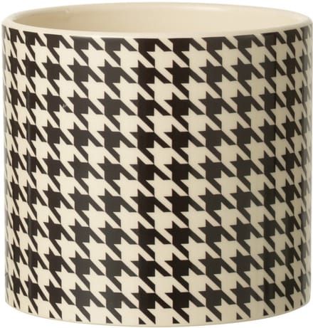 J-Line bloempot Pied-De-Poule - keramiek - wit/zwart - large