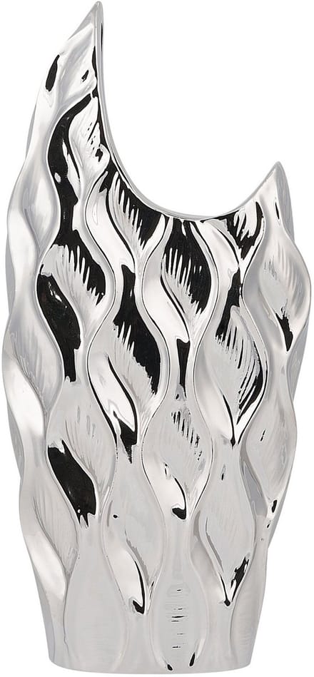 HALUZA - Decoratieve vaas - Zilver - Keramiek