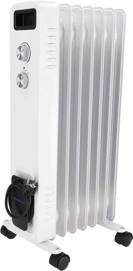 Oliegevulde Radiator 1500W met Thermostaat en 7 Ribben - Efficiënte Extra Verwarming