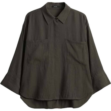 regular fit blouse van mix van viscose met 3/4-mouw model 'Forna'
