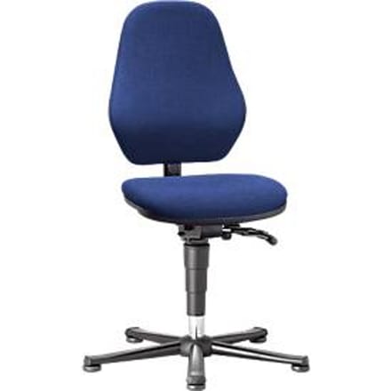 Labostoel Basic 9135, met glijders, stoffen bekleding, Duotec blauw
