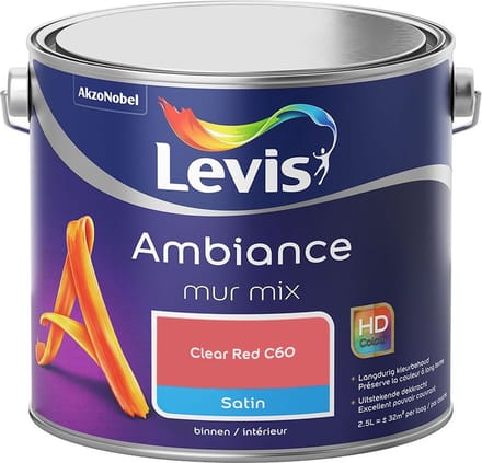 Levis - Ambiance Mur Satin Mix - Clear Red C60 - Mengverf - 2,5 L