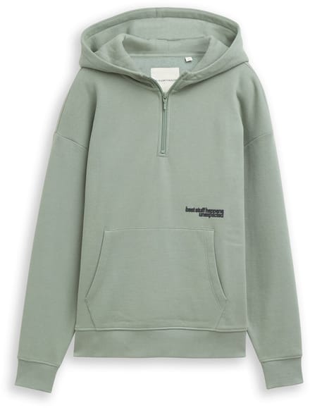 Tom Tailor - Oversized hoodie-sweatshirt met ritssluiting - Maat 128 - Dusty Leave Green