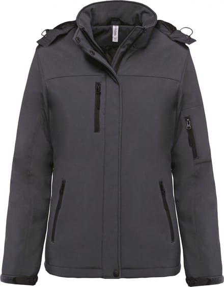 Kariban Gewatteerde softshell damesparka met capuchon K651 - Titanium - L