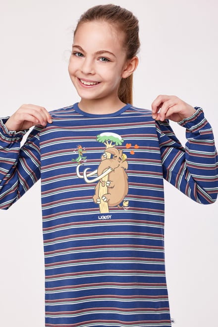 Woody Meisjes-Dames Pyjama multicolor streep - maat 24m/2Y