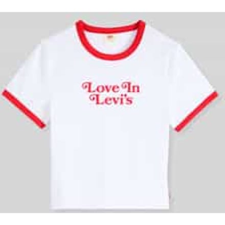 slim fit T-shirt van katoenmix