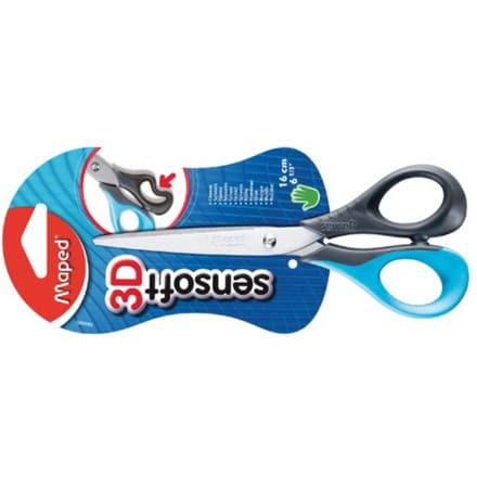 Sensoft 3D 16 cm / 6"1/2 schaar - zachte grepen - assorti  kleuren
