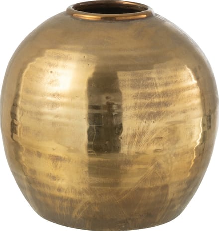 J-Line vaas Arya - metaal - goud - small - Ø 30 cm