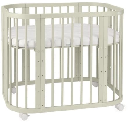 Multifunctioneel 5 in 1 Babybed / peuterbed incl. matras - Olijf