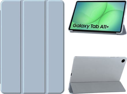 Arara Hoes Geschikt voor Samsung Galaxy Tab A11 Plus - Tri-Fold bookcase met auto/wake functie - Licht Blauw
