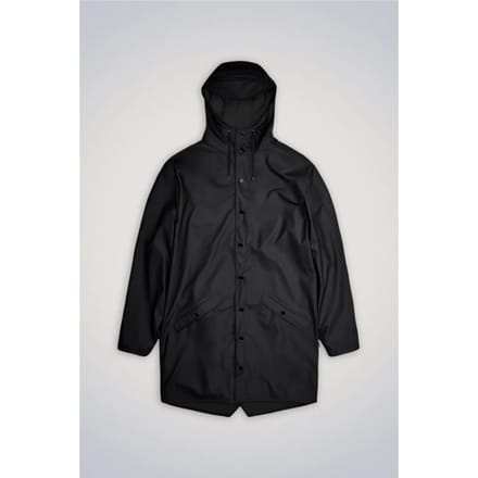 Regenjas - RAINS - Long Jacket Black - Maat XS