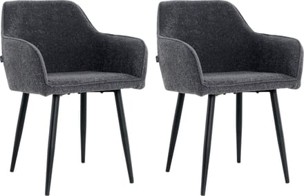 Lina® Diamond Eetkamerstoel - Antraciet - Set van 2 - Boucle