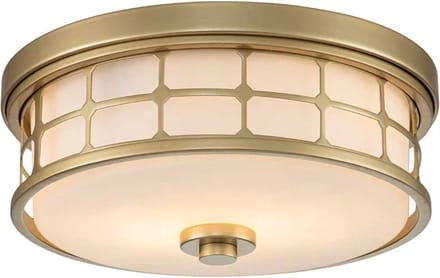 Quoizel LED Plafond Badkamerlamp Guardian | 2X E27 Max 60W | IP44 | Dimbaar | Painted Natural Brass