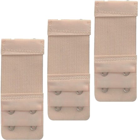 2x Beha verlengstuk - 2 Haaks - Elastisch - BH extender - Beha band verlengen - Universeel - Beige - Jonyx