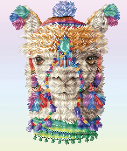 Diamond Dotz diamond painting Bohemian Alpaca dieren canvas groot.