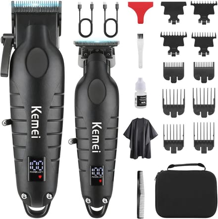 Professionele draadloze tondeuse en trimmerset voor mannen - Zero Gapped T-Blade haar/baardtrimmer