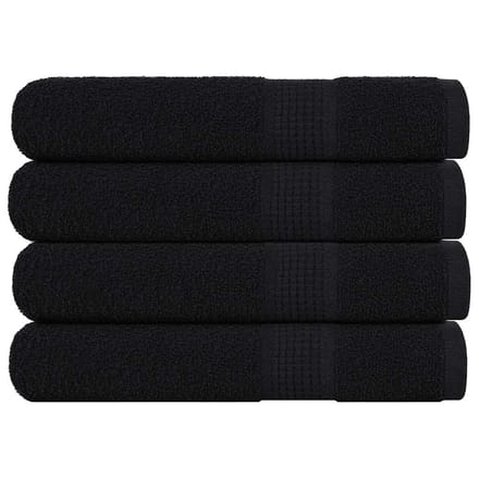 vidaXL - Handdoeken - FROGN - 4 - st - 100x200 - cm - 360 - g/m² - zwart