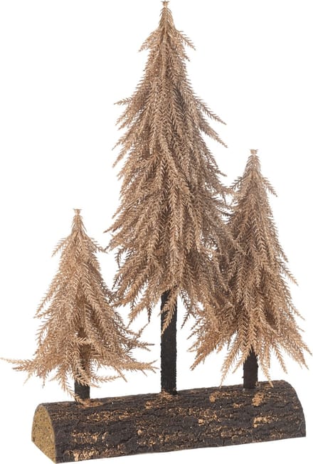 J-Line decoratie kerstboom Bos - kunststof - koper