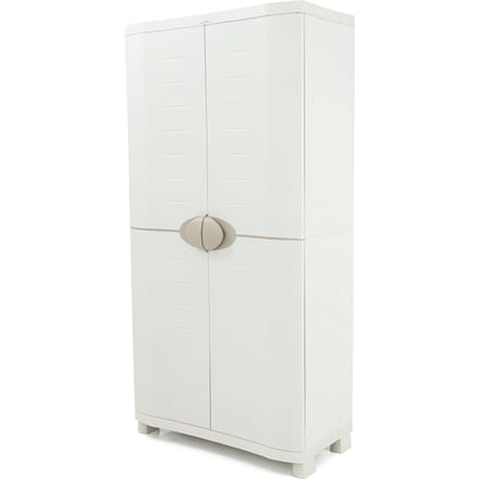 Kunststof opbergkast grijs 90x184cm met 4 inlegplanken