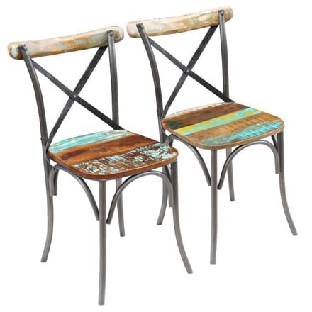 vidaXL - Eetkamerstoelen - 2 - st - massief - gerecycled - hout