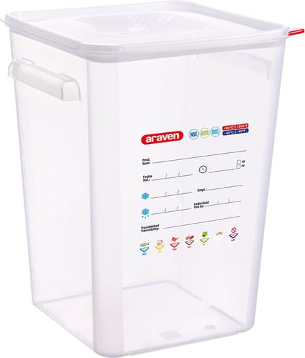 Vershouddoos 22l Pp Met Deksel Transparant 29x29xh40cm