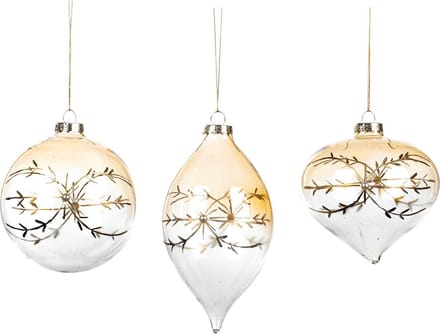Goodwill Kerstbal Glas Crème-Goud D 10 cm Voordeelass. Per 3 Stuks