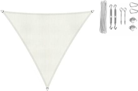 Shadow Comfort driehoek 3,6x3,6x3,6 Mineral White met Bevestigingsset