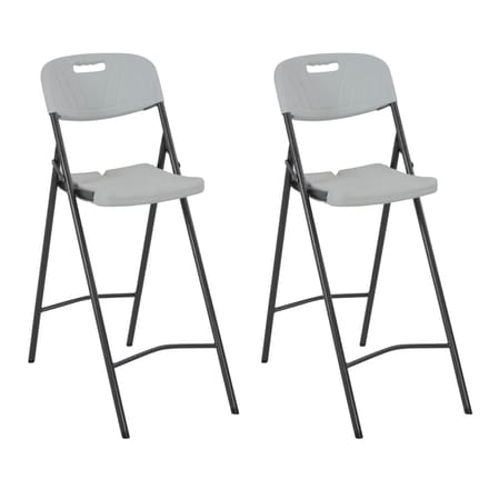 vidaXL - Barstoelen - inklapbaar - 2 - st - HDPE - en - staal - wit